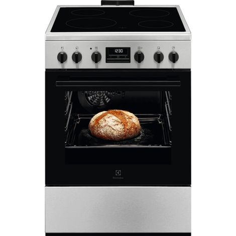 Electrolux – Cuisinière vitrocéramique 4 foyers – Énergie électrique – Four électrique avec nettoyage catalytique – Classe A – 58L – Largeur 600mm