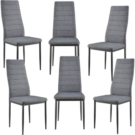 Esszimmerstuhl Lidköping 6er Set Grau en.casa