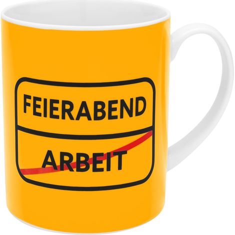 Tasse XL Motif soirée : article cadeau avec inscription en allemand « Feierabend » (1/4)