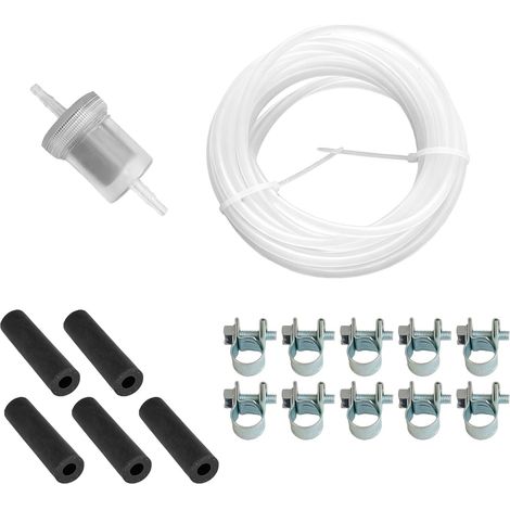 Kit de línea de combustible para calentadores diésel: 5 m de línea de combustible con extractor de depósito, 1 filtro de aceite, 5 mangueras de conexión, 10 abrazaderas (17 piezas en total). (1/5)
