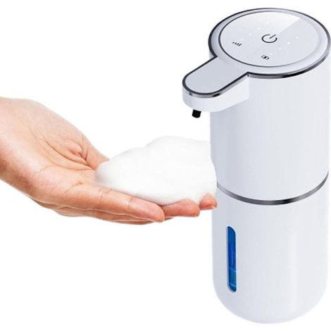 Automatischer Seifenspender 380 ml – IPX5 – für Flüssig- und Schaumseife – Berührungslose Seifenpumpe – Weiß – AquaForge (1/5)