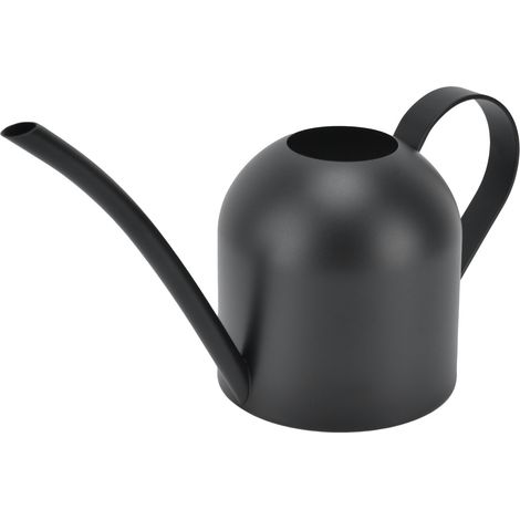 Arrosoir de 500 ml en acier inoxydable noir, à long bec, pour plantes et fleurs en pot. (1/5)