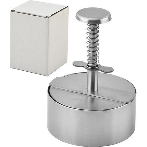 Hamburger press, stainless steel hamburger and steak mold, 101 mm, ideal for family gatherings and barbecues. (1/5)