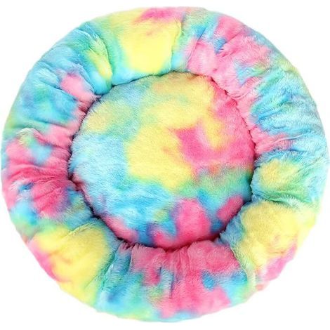 Katzenbett, weiches Kissen, Plüsch, waschbar für Hunde und Katzen (buntes Blau, 40 cm) (1/5)