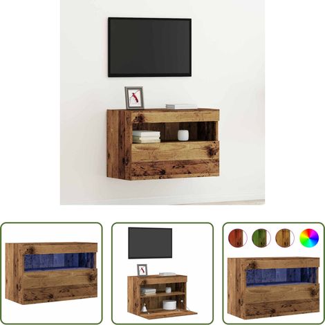 Bois ancien -  Meuble TV mural Bois ancien 60 x 30 x 40 cm Bois d'ingénierie (1/5)