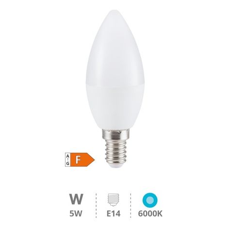 Bombilla de led de vela E14 5W luz fría 6000K 470 lm GSC 2002345