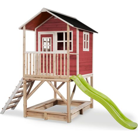 Maisonnette en bois pour enfants Loft 500 Rouge - Exit Toys (1/5)