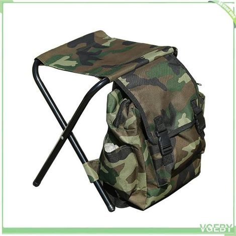 Tabouret de sac à dos pliant - FAFEICY - 2 en 1 - Camouflage - Tissu Oxford 600D - Grande capacité (1/5)