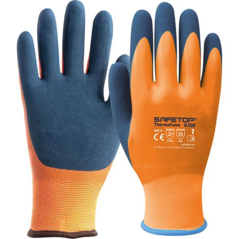 Guantes de látex impermeables SAFETOP con forro antifrío Thermofoam 11