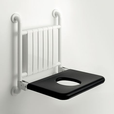 pba 01 Duschsitz, klappbar,Rückenlehne, aus Nylon, 536x550x680mm