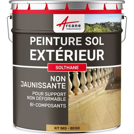 Arcane Industries – Peinture béton extérieure haute résistance – Non jaunissante – 5 kg beige – RAL 1001 – Application sur supports non déformables