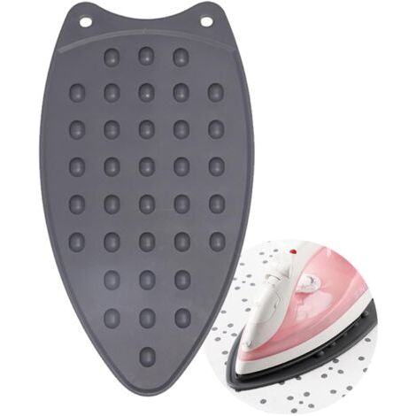Silicone Repose Fer,Le Repassage du Tapis résistant à la Chaleur,Support pour Fer à Repasser en Silicone,pour Planche à Repasser, Tapis de Repassage antidérapant (Gris)