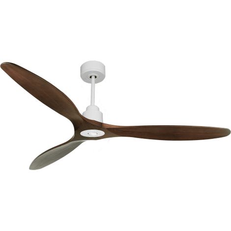 Tenerife Ring - Super destratificateur et ventilateur DC 166 cm Blanc pales bois sombre sans Lumière 30 à 60 m² (1/5)