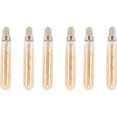 Lot de 2 ampoules LED E14 3W tubulaires dorées pour suspensions, appliques murales, lampes de bureau, 220-240 V (1/5)