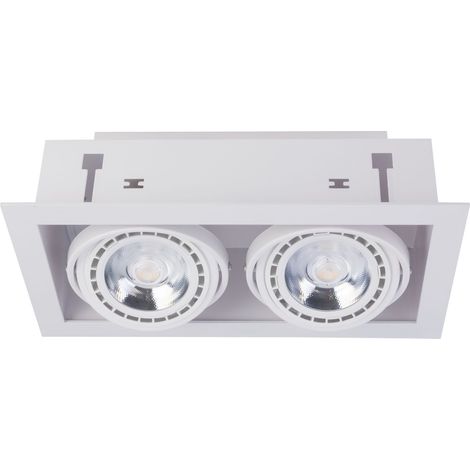 Einbaulampe Weiß Metall 2-flmg