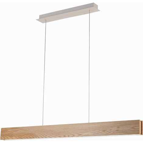 Lámpara Colgante LED de Madera 40W + 10W 3000K con Doble Proyección de Luz (1/3)