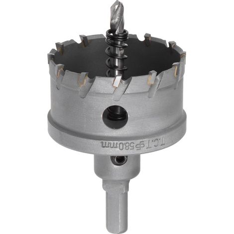 Scie Cloche Carbure Trépan Scie à Trou 58mm Diamètre de Coupe pour 5mm Acier Inox Feuille Métal (1/4)