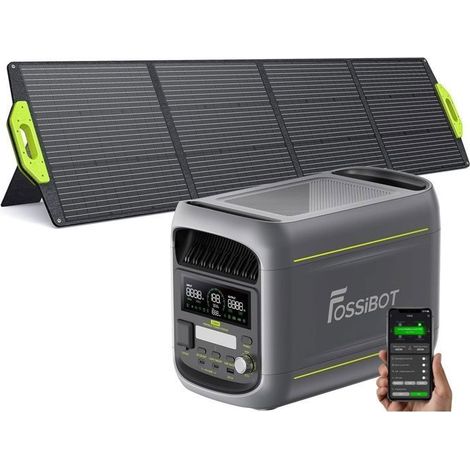 FOSSIBOT F1800 1024Wh 1800W Tragbares Elektrisches Generator + 200W Solarpanel, LFP Stromstation für Camping RV Haus, Reisen