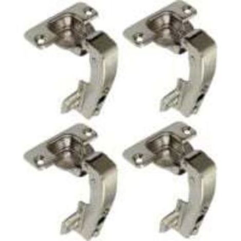 lot de 4 charnières Invisibles 90° clipsable - pour porte de meuble d'angle à une seule porte - avec amortisseur et clip - ouverture de montage 35mm (1/4)