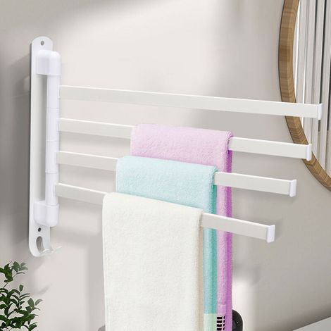 (Quatre pôles blanc) Porte-serviettes/rangement en acier inoxydable pour la cuisine (1/5)