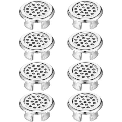 Lntyq Lot de 8 couvercles de trop-plein, revêtement de siphon pour lavabo, anneau de trop-plein, anneau décoratif galvanisé, rond, pour salle de bain, cuisine, évier