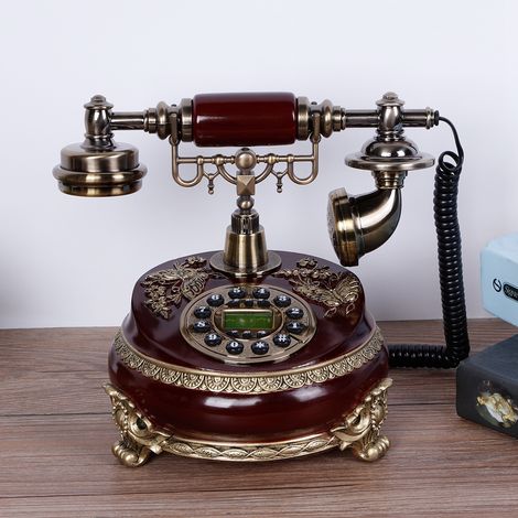 Retro-Tischtelefon im Vintage-Stil mit Display und FSK/DTMF-Empfang für Zuhause, Büro oder Hotel – ideal für die Dekoration. (1/5)