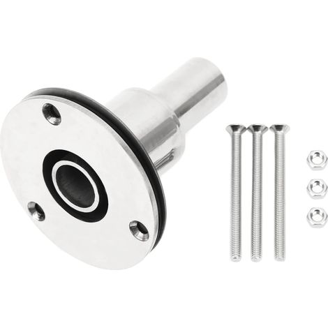 Raccord de peau d'échappement droit à travers la coque,raccords d'échappement à travers la coque en acier inoxydable avec vis et écrous, accessoires de matériel marin pour tuyau de tube de 0.9 pouces (1/5)