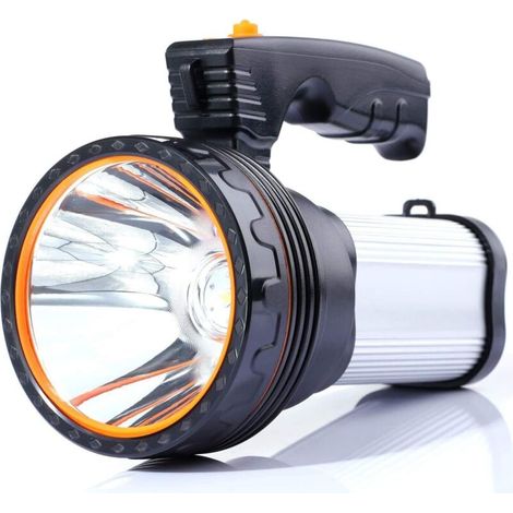 Lampe torche LED rechargeable étanche Portable Camping Light Projecteur portable (Argent)