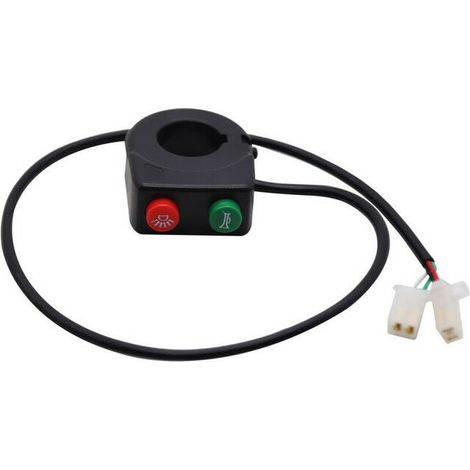 Interrupteur de phare de klaxon de guidon en plastique ABS 12V klaxon phare deux fonctions interrupteur de guidon pour moto Scooter - Le noir