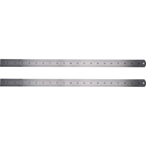 Règle en acier 2 pièces, localisateur de marquage pour le travail du bois, outil de ruban à mesurer, échelle double face 50cm