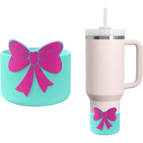 Due manicotti protettivi in silicone da 7,5 cm per il fondo delle bottiglie. Adatti a Stanley Quencher H2.0 (1,2 l), IceFlow Flip (590 ml e 890 ml) e (1/4)