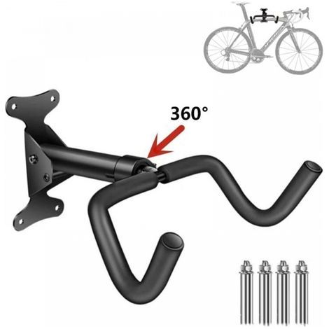 Swivel garage wall-mounted bike rack, space-saving vertical mountain bike rack, mountain bike carrier, wall-mounted bike hook, padded vertical bike storage rack (1/5)
