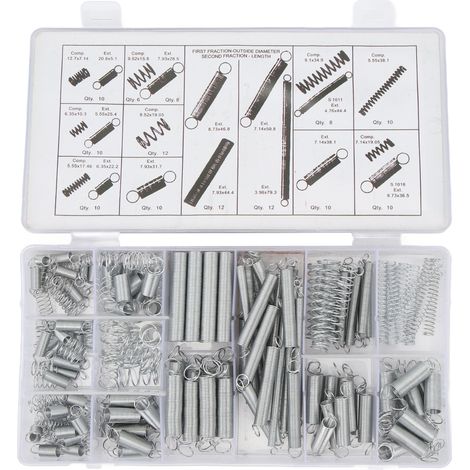 Kit de ressorts de Compression et d'extension, 200 pièces, 20 Styles en acier zingué pour la réparation automobile, projet de bricolage