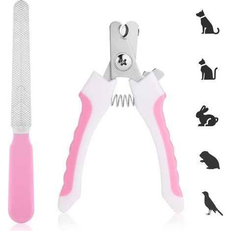 Coupe-Ongles pour Animaux domestiques, Lime à Ongles pour Chien, Tondeuse Professionnelle avec Protection et Verrouillage de sécurité, Coupe-Griffes pour Chiens et Chats(rose) (1/5)