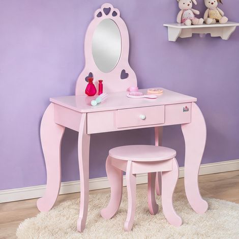 Lit enfant coloris rose en MDF 60 x 36 x 88 cm (1/5)