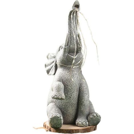 Figurine d'éléphant de jardin en résine avec lumière solaire - Anniversaires (1/4)