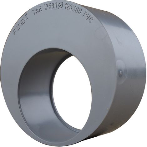 First Plast – Raccord d'évacuation PVC Mâle Femelle 125/80 – Tampon de réduction pour évacuation des eaux usées – Taux d'expansion supérieur à 800%