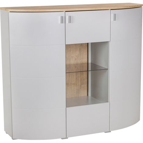 Aparador Tenelmo 108 , 119x135cm, Número de puertas: 044cm, Aglomerado laminado, Vidrio, MDF (1/4)