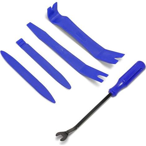 5PCS Multifonction Outil Demontage Garniture Voiture, Kit Outils de Démontage en Plastique sans Rayures pour Le Montage de L'Autoradio sur Le Tableau de Bord, Installateur Pry Outil (Bleu) (1/5)