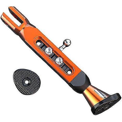 1 Stück verstellbarer CNC-gefräster Motorradständer aus Aluminium – Orange