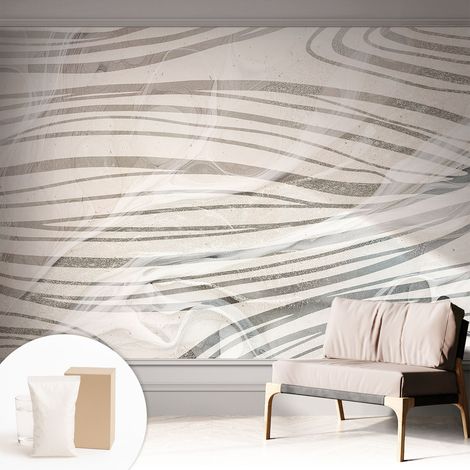Carta Da Parati - Murale Alla Moda Decorazione - Camera Da Letto - Con Colla Gratuita Linee ondulate 312x219 cm (1/5)