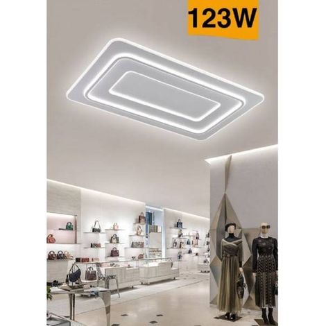 TrAdE Shop Traesio - Lampadario Plafoniera Led Rettangolare 123w 3 Tonalità Luce Bt Telecomando C66-3c - (1/5)