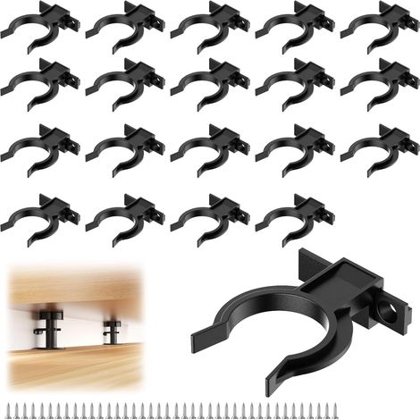 Paquete de 20 clips para zócalos de cocina, con 50 tornillos, soporte para zócalos de baño para patas de cocina de 32 a 36 mm