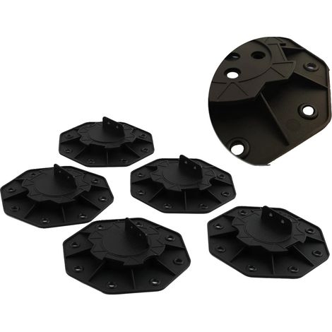 Socle de terrasse, réglage de hauteur 18-30mm, capacité de charge 400kg, matériau polypropylène, grande surface de support, butée en L (1/5)