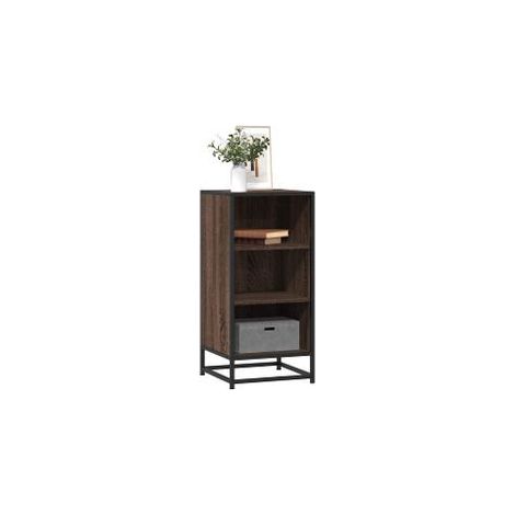 Buffet chêne marron 35,5x35x76 bois d'ingénierie et métal (1/5)