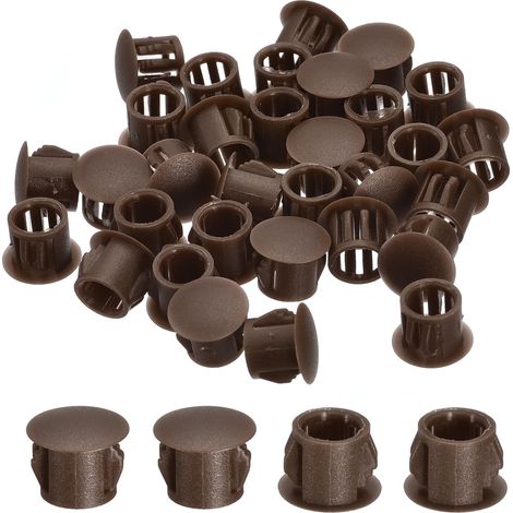 58Pcs Bouchon de Trou en Nylon, 9.5-10mm Diamètre de Trou Bouchon d'étanchéité Rond Souple et Flexible de Verrouillage Bouchons en Caoutchouc pour Bouteilles, Tuyaux, Cuisine, Brun (1/5)