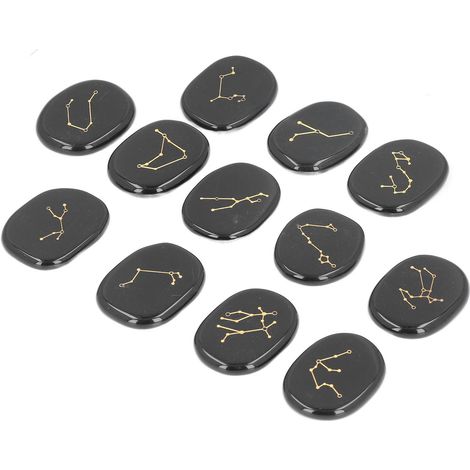 Lot de 12 pierres de guérison en cristal d'obsidienne, polies et au lustre exquis, idéales pour l'équilibrage Reiki et la décoration d'une salle de méditation. (1/5)