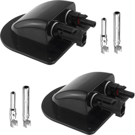 Noir Passe Toit Solaire Passe Câble de Toit Solaire Boîte Passe Câble 2 Pcs Double Passe Toit Camping Car pour Camping car Bateaux Caravanes Presse étoupe D'entrée Passe Cable en ABS (1/5)