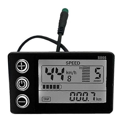 Écran LCD-S866 pour vélo électrique, compteur 24V 36V 48V, panneau de commande avec connecteur étanche (1/5)