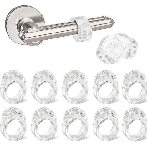 12 Pièces Porte en Silicone Anti-Poignée De Porte Protection Poignee Porte De Mur Et De Meubles de fenêtre, Flexible et étirable (Transparent) (1/4)